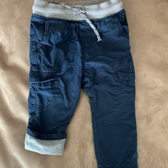 SONOMA/CAT&JACK FLANNEL-LINED PANTS size 12 months LOT OF 2 - Picture 5 of 9